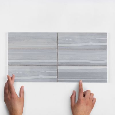 Metro Iceberg Blue Gloss Ceramic Wall Tile 22.5x7.5cm