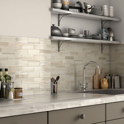 Metro Iceberg Cream Gloss Ceramic Wall Tile 22.5x7.5cm - Alternative Image