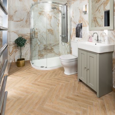 Yosemite Wood-Effect Beige Placket Matt Porcelain Tile 44x8cm - Alternative Image