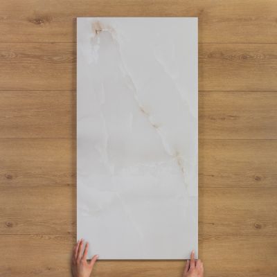 Onyx Bianco Marble-Effect Matt Porcelain Tile 120x60cm