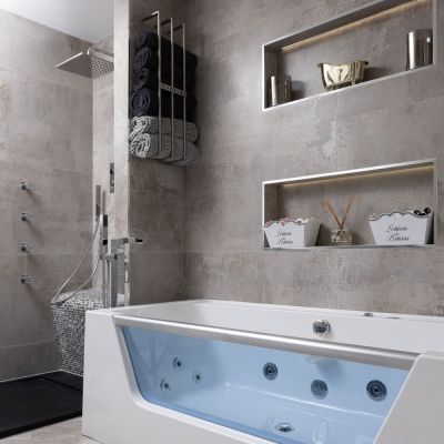 Rimini Ash Semi-Lustre Porcelain Tile 120x60cm - Alternative Image