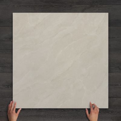 Serenity Beige Crema Marble-Effect Matt Porcelain Tile 100x100cm