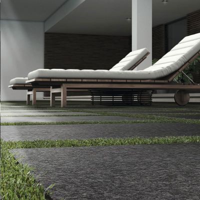Outdoor Cobblestone Nero Matt Porcelain Tile 90x60cm - Alternative Image