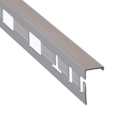 10mm Champagne Brushed Square Edge Tile Trim 2.4m