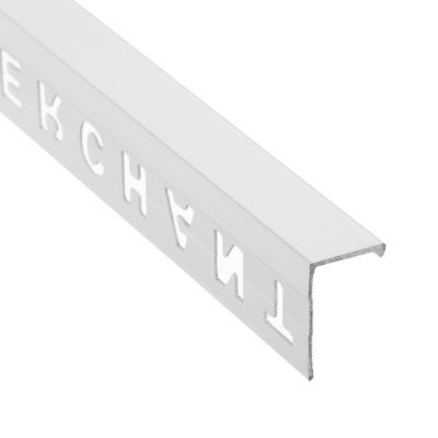 12mm White Polished Square Edge Tile Trim 2.4m
