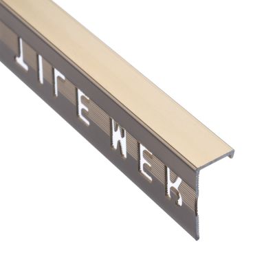 8mm Yankee Gold Polished Square Edge Tile Trim 2.4m