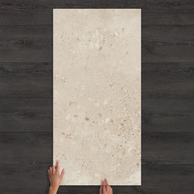 Udino Beige Terrazzo-Effect Matt Porcelain Tile 120x60cm