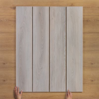 Green Heart Smoke Wood-Effect Matt Porcelain Tile 120x23cm