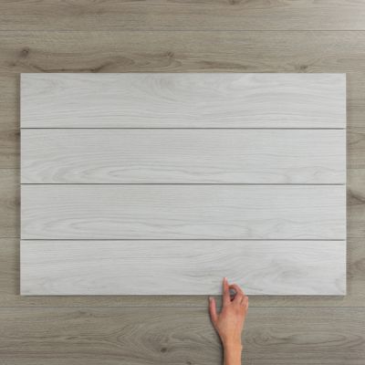 IWood White Wood-Effect Matt Porcelain Tile 90x15cm