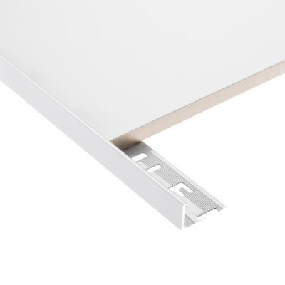 12mm White Polished Square Edge Tile Trim 2.4m - Alternative Image