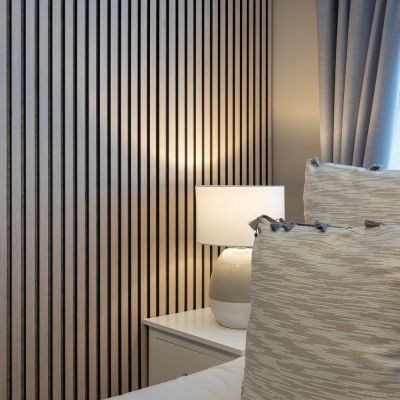 21mm Acoustic Silver Felt Wall Panel Cool Oak 240x60cm - Alternative Image